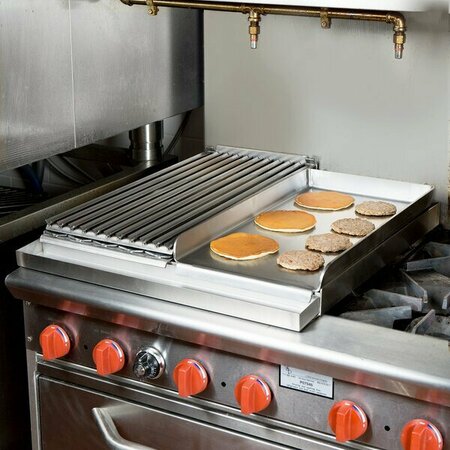 ASSURE PARTS 24in x 27in x 4in Add-On 4 Burner Griddle / Broiler Top 177AOGB2427